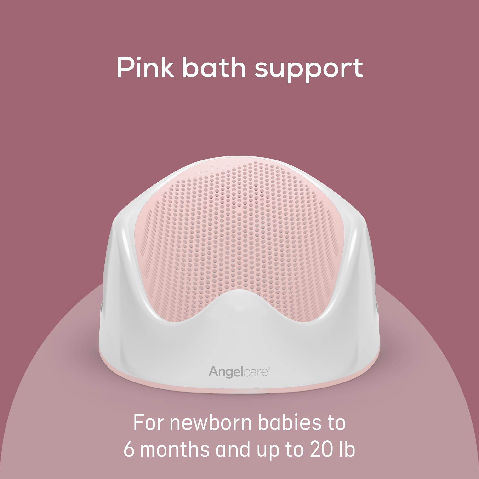 Angelcare Baby Bath Support (Pink) | Ideal for Babies Less than 6 Months Old