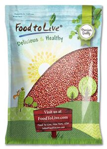 food to live - adzuki beans, 10 pounds whole dried azuki beans (red mung beans), raw, vegan, kosher, sproutable, bulk. perfect for red bean paste, and asian dishes.