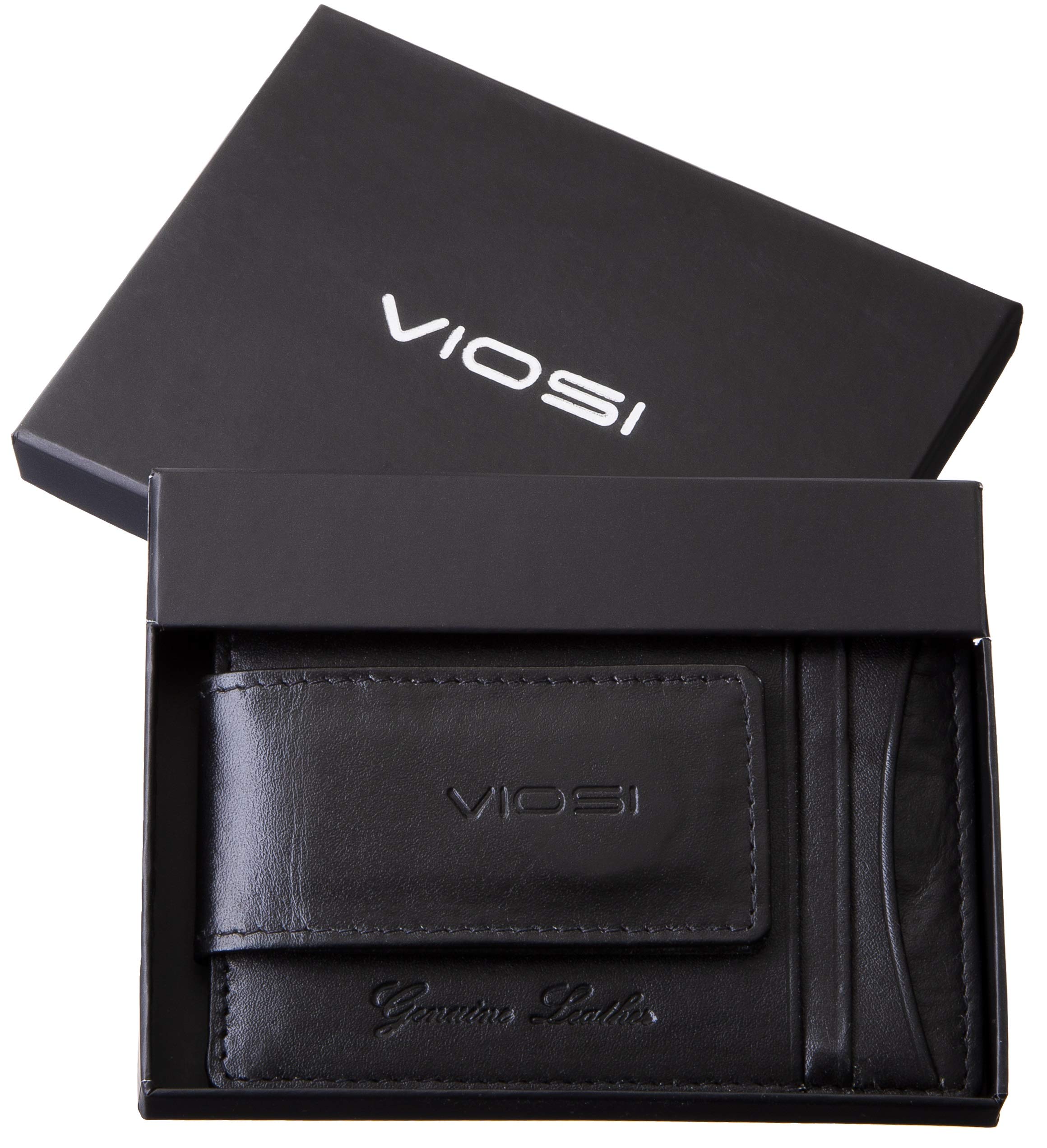 Viosi Money Clip Leather Wallet For Men Slim Front Pocket Credit Card Holder with Powerful Rare Earth Magnets