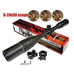 LT 4-16X50/6-24x50 Hunting Rifle Scope with Multi-Coated Lenses, Tri-Color Illuminated Reticle and AO Adjustment (6-24x50)