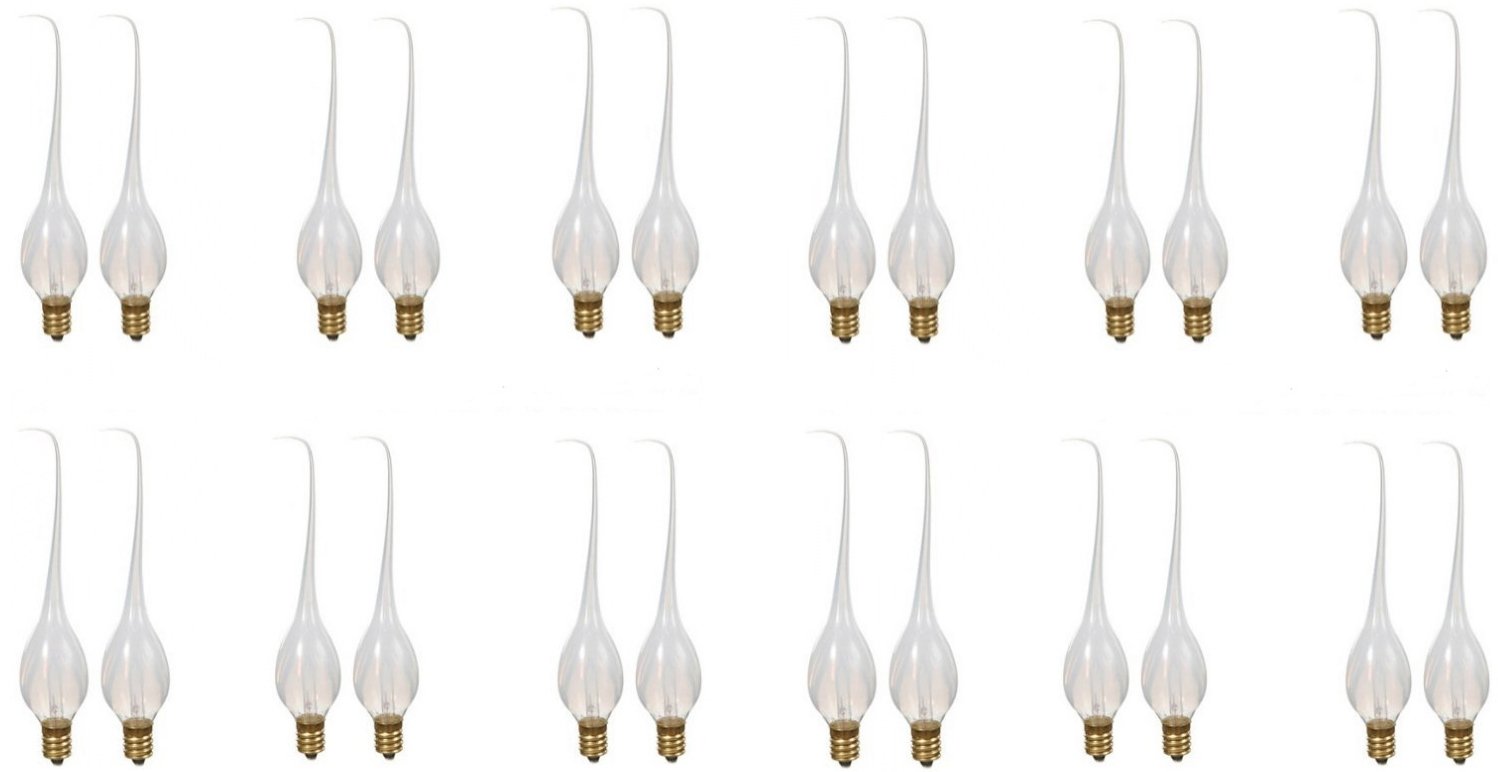 Creative Hobbies 5 Watt Silicone Dipped Country Candle Lamp Light Bulbs - Replacement Bulbs for Candles and Chandeliers - Box of 24