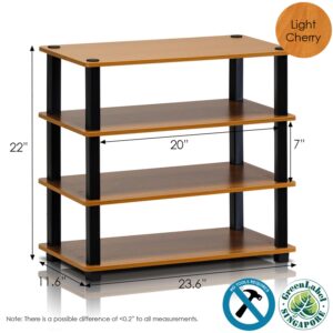 Furinno Turn-S-Tube 3-Tier Shoe Rack, Dark Cherry/Black