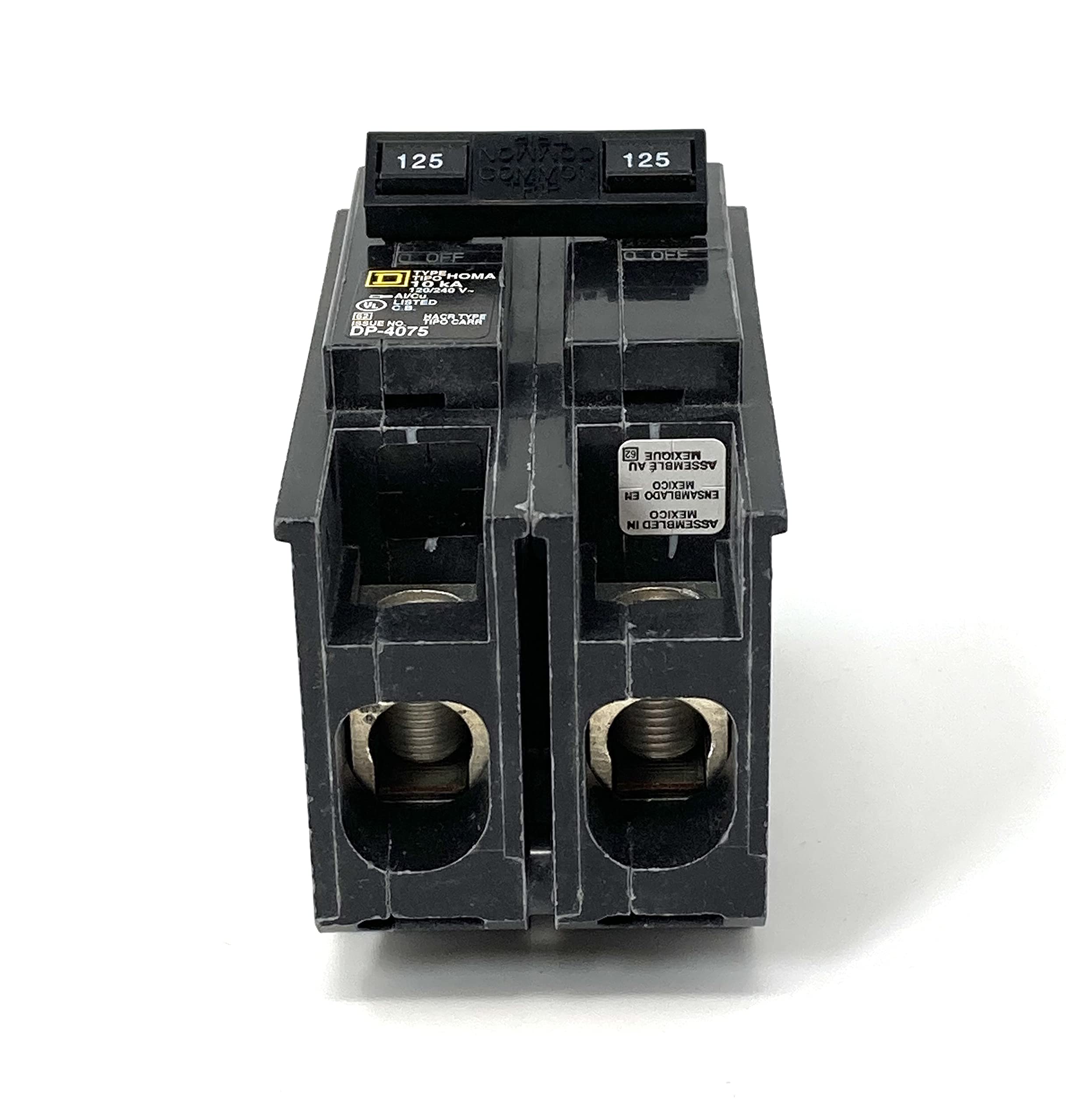 SCHNEIDER ELECTRIC 120/240-Volt 125-Amp HOM2125 Miniature Circuit Breaker 120/240V 125A, Black