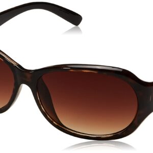 Nine West Women's Lucky Sunglasses Oval, Tortoise, 55 mm