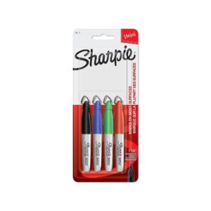 Sharpie 35113PP Mini Sharpie Marker,Permanent,Fine Point,4/ST,BK/RD/BE/GN