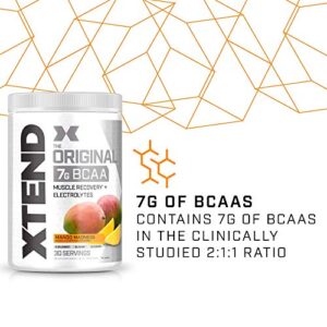 Xtend Original BCAA Powder Mango Madness, Sugar Free Post Workout Muscle Recovery Drink with Amino Acids for Men & Women, 14.8 Oz