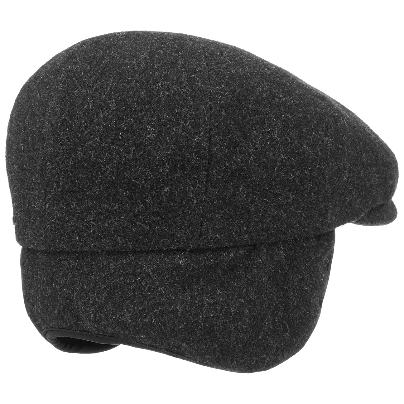 Stetson Kent Wool Earflaps Flat Cap Women/Men anthracite 7 1/4-7 3/8