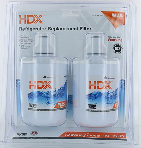 HDX FMS-1 Replacement Water Filter / Purifier for Samsung Refrigerators (2 Pack)