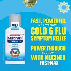 Mucinex Fast-Max Cold & Flu All-in-One Maximum Strength Liquid, 6 fl. oz. (Packaging May Vary)