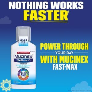 Mucinex Fast-Max Cold & Flu All-in-One Maximum Strength Liquid, 6 fl. oz. (Packaging May Vary)