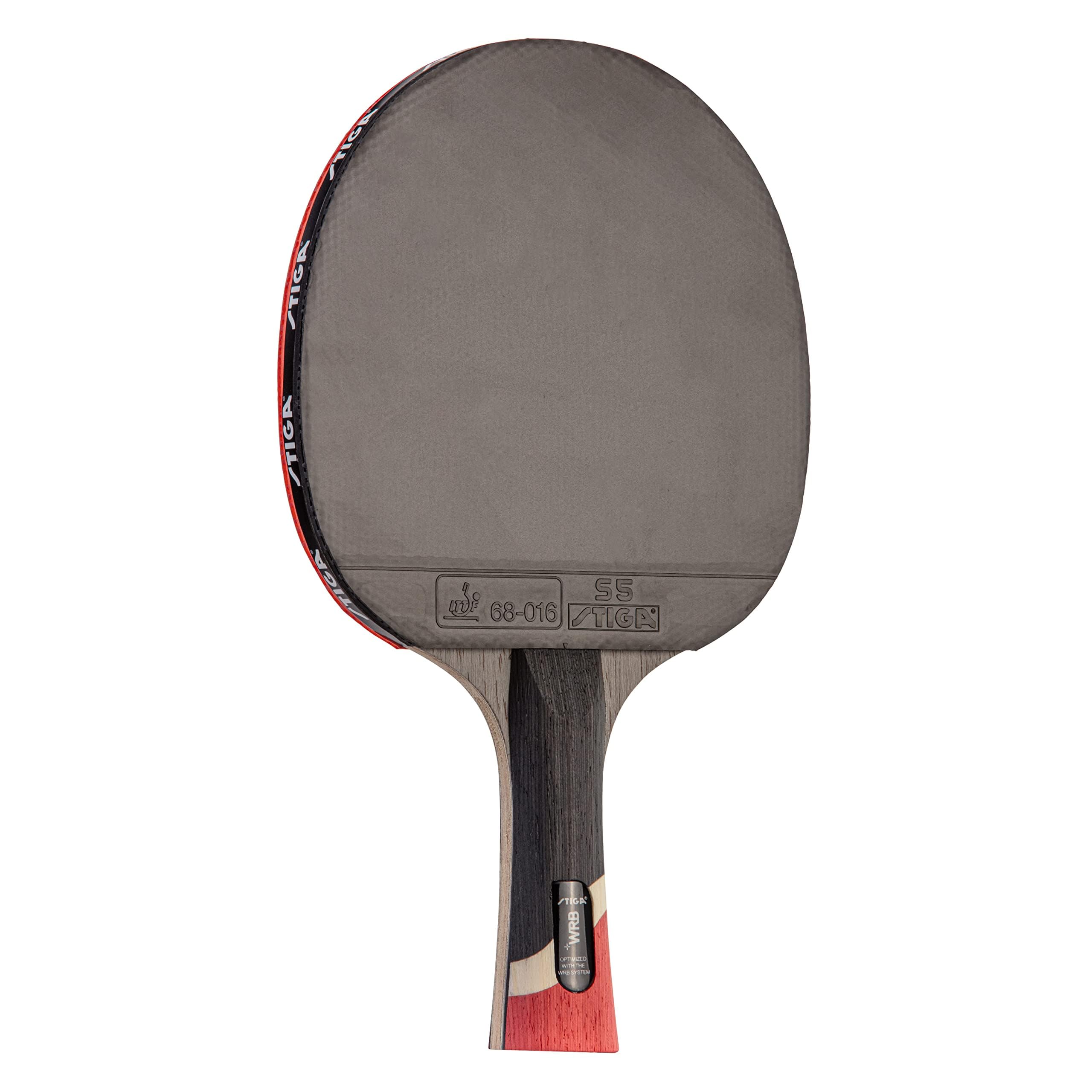 STIGA Pro Carbon Performance-Level Table Tennis Racket with Carbon Technology for Tournament Play - Red and Blue Colors