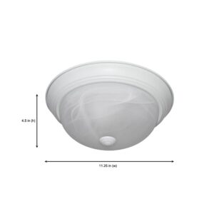 Designers Fountain 11 in 2-Light Flush Mount Ceiling Light, White, 1257S-WH-AL