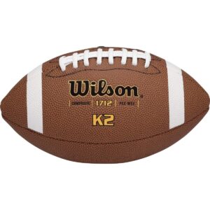 wilson american football for children and teenagers, mixed leather, k2 composite, brown, wtf1712x