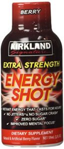 kirkland signature extra strength energy shot berry, pomeganate and grape, 2 oz, 48 count