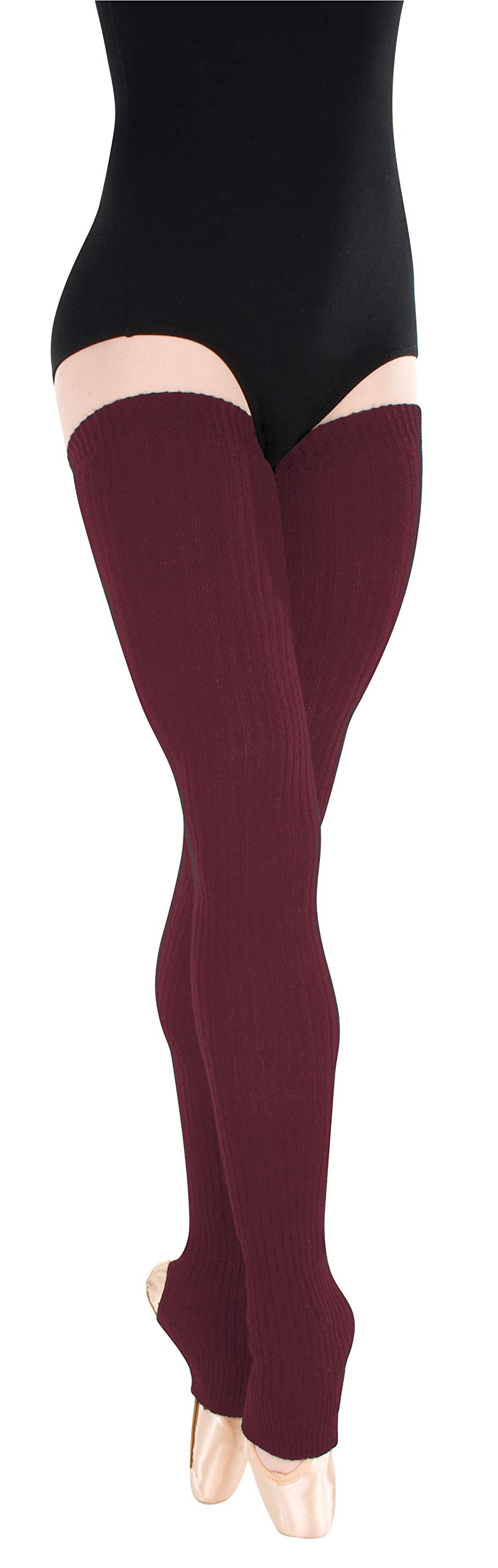 Body Wrappers Womens 48 Inch Extra-Long Stirrup Legwarmers Style 92 (Burgundy, One Size)