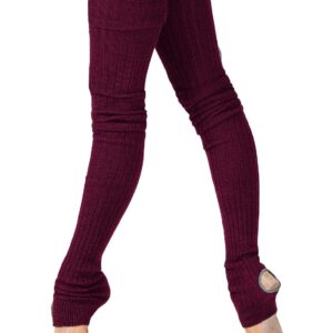 Body Wrappers Womens 48 Inch Extra-Long Stirrup Legwarmers Style 92 (Burgundy, One Size)