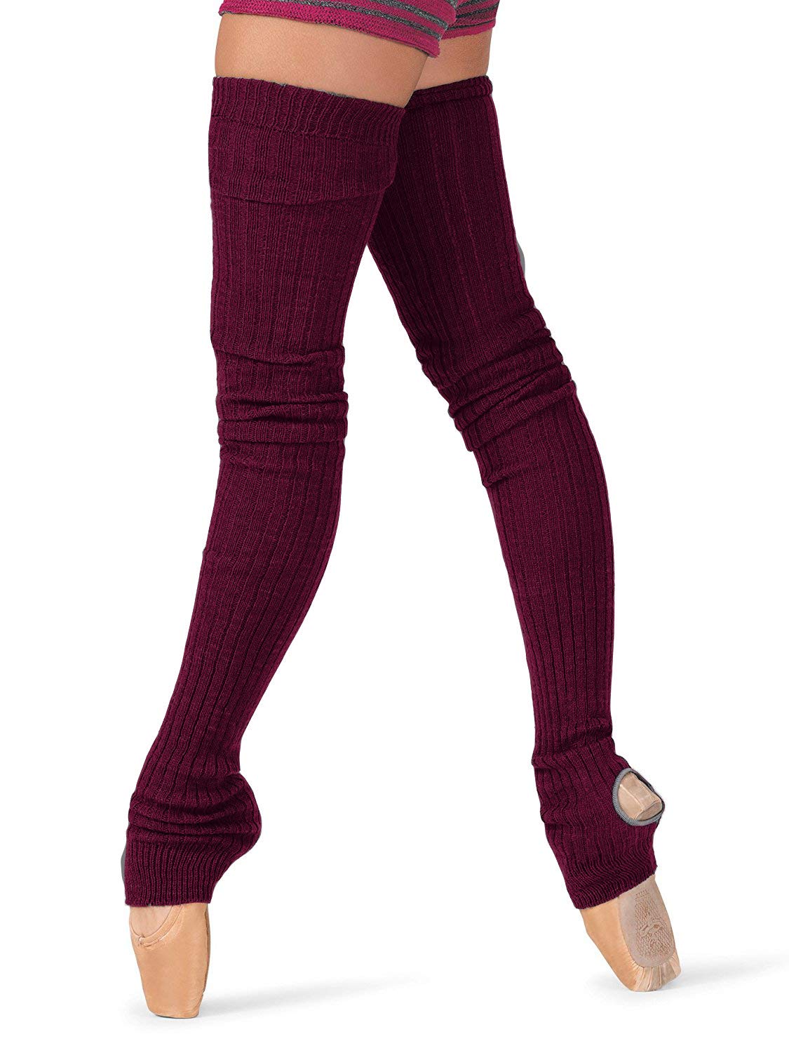 Body Wrappers Womens 48 Inch Extra-Long Stirrup Legwarmers Style 92 (Burgundy, One Size)