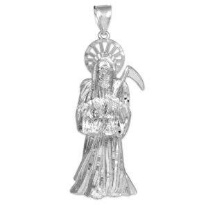 925 sterling silver santa muerte (grim reaper) pendant