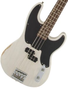 fender mike dirnt road worn precision bass, white blonde, rosewood fingerboard