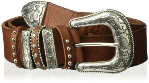 nocona belt co. women's multi keeper buckle set belt, brown, medium