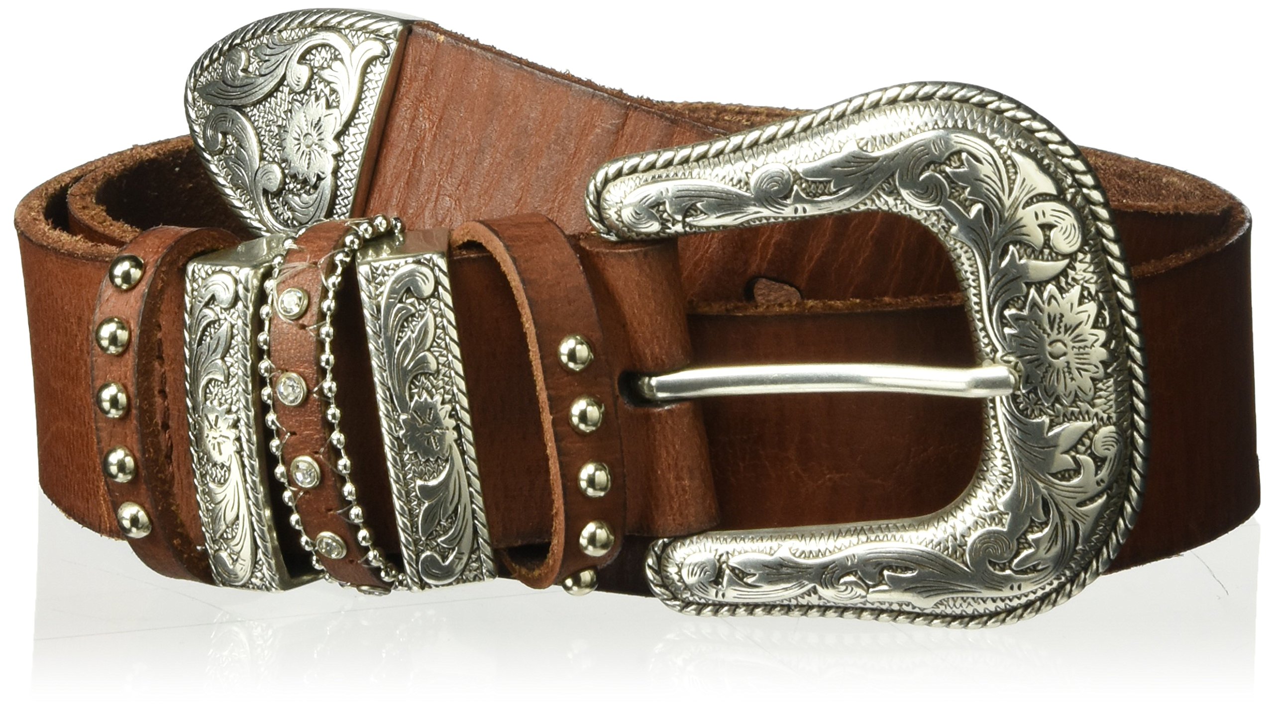 Nocona Belt Co. Women's Multi Keeper Buckle Set Belt, Brown, Medium