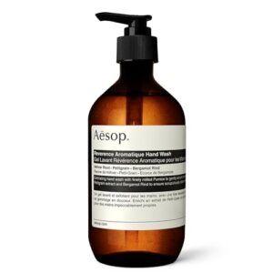 aesop reverence aromatique hand wash - cleanse and exfoliate the hands - with botanical extracts and finely milled pumice - 16.9 oz