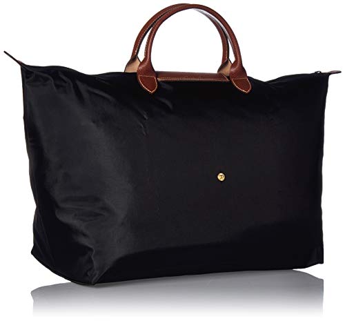 Longchamp Le Pliage Large Travel Bag, Black, 17.75" x 13.75" x 9"