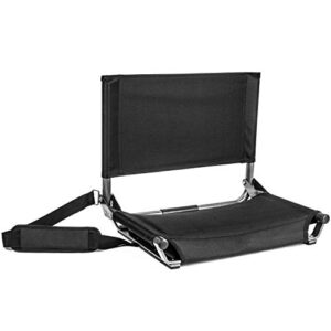 cascade mountain tech portable folding steel stadium seats for bleachers , black, regular - 17"