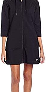 Speedo Women's Uv Cover Up Aquatic Quarter Sleeve Robe Solid , Speedo Black , Small