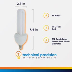 Replacement For Zadro Mirror Light Bulb by Technical Precision - FB13wr / FB13w for ZLD48, ZLP05, ZLP35, ZLW05, ZLW37, and Others - 13w 120v 60hz Light That Mimics Sunlight - E12 Screw Base - 1 Pack