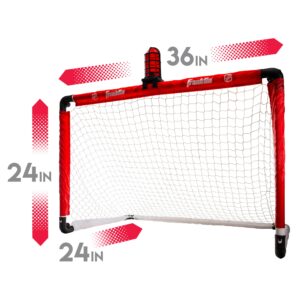 Franklin Sports Mini Hockey Goal Set - NHL Light Up Knee Hockey Goal and Stick Set with Hockey Ball - Perfect for Indoor Floor Hockey and Knee Hockey, Red