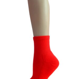 COUVER Youth Kids Sports Quarter Athletic Socks, RED, Size Youth Large