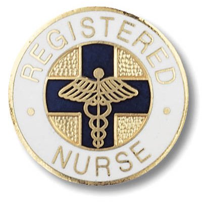 EMI Registered Nurse Rn Caduceus and Rn Round Emblem 2 Item Pin Set