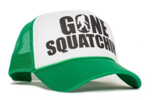 gone squatchin' unisex-adult trucker hat -one-size green/white