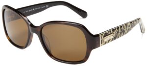 kate spade new york women's akira rectangular sunglasses, tortoise polarized, 54 mm