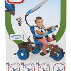 Little Tikes 4-in-1 Trike Ride On, Blue/White, Sports Edition