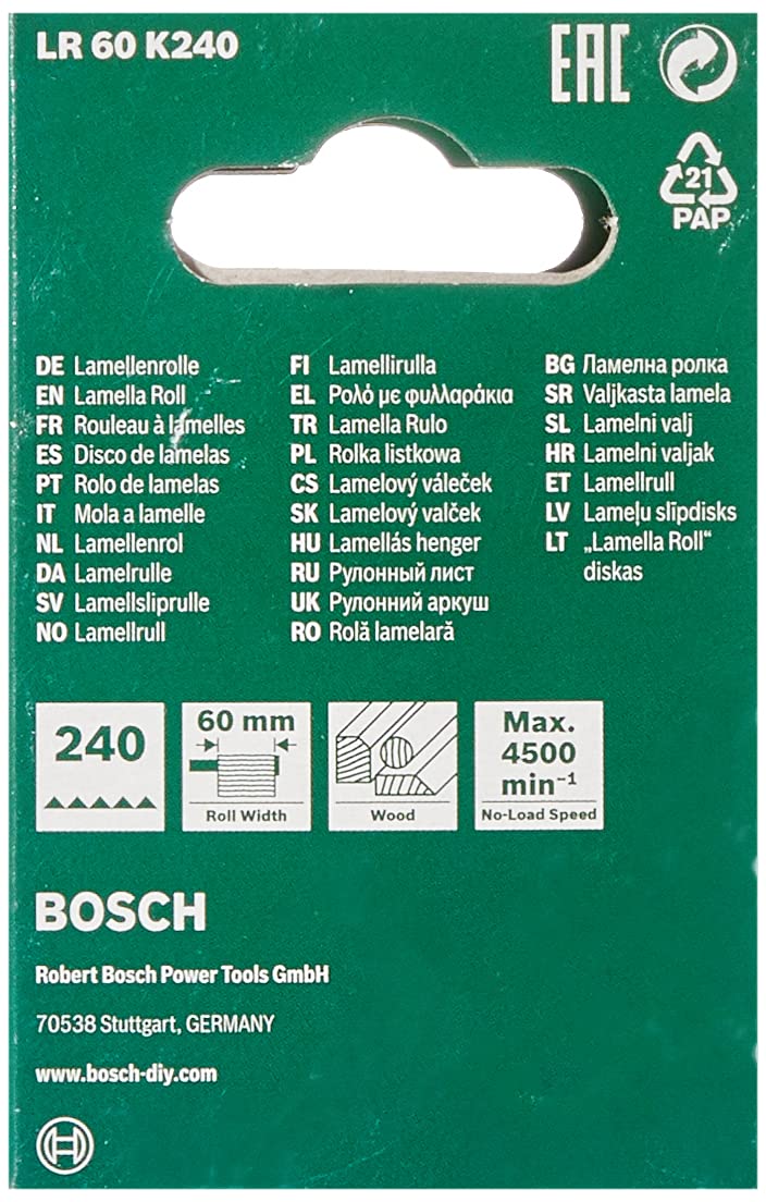 Bosch Home and Garden 1600A0014X Sanding Lamella Roll LR60 K240 for Bosch PRR 250 Removing Roller