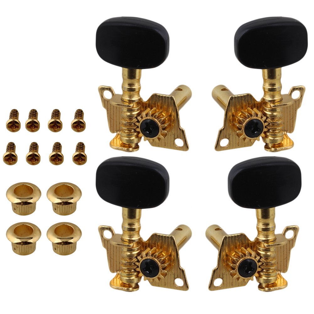 BQLZR Gold-Plated 2R2L Tuning Peg Machine Head Tuners For Ukulele 4 String Guitar