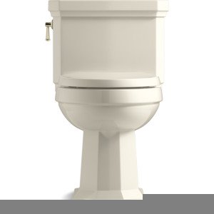 KOHLER K-3940-0 Kathryn Comfort Height Elongated One-Piece 1.28 GPF Toilet with Aqua Piston Flush Technology, Concealed Trapway and Left-Hand Trip Lever, White