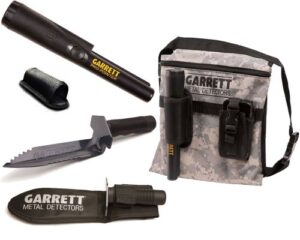 garrett pro-pointer ii, edge digger with sheath and camo finds pouch combo