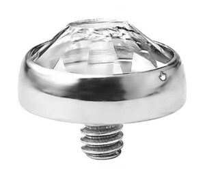 body accentz dermal 316l internally threaded surgical steel gem setting flat bottom dome for inte...