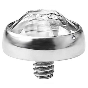 Body Accentz Dermal 316L Internally Threaded Surgical Steel Gem Setting Flat Bottom Dome for Inte...