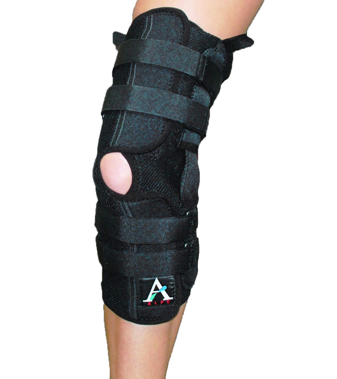 ALPS Coolfit Extended Knee Brace, Prevent or Reduce Severity of Knee Injury, Soft and Breathable, Wrap Around with Adjustable Hinges, Small Size