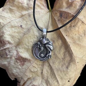 Jewelry Trends Frog on Yin Yang Pewter Pendant Necklace 18" Leather Cord