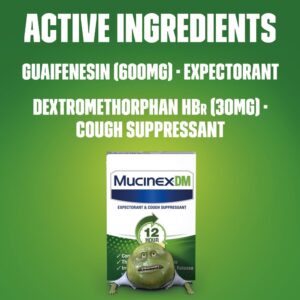 Mucinex DM 12-Hour Expectorant and Cough Suppressant Tablets, 40 ct (Pack of 3)