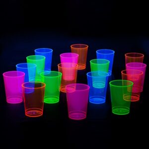 Party Essentials Hard Plastic 10-Ounce Party Cups/Drinking Glasses/Tall Tumblers, 25-Count, Assorted Neon