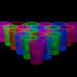 Party Essentials Hard Plastic 10-Ounce Party Cups/Drinking Glasses/Tall Tumblers, 25-Count, Assorted Neon