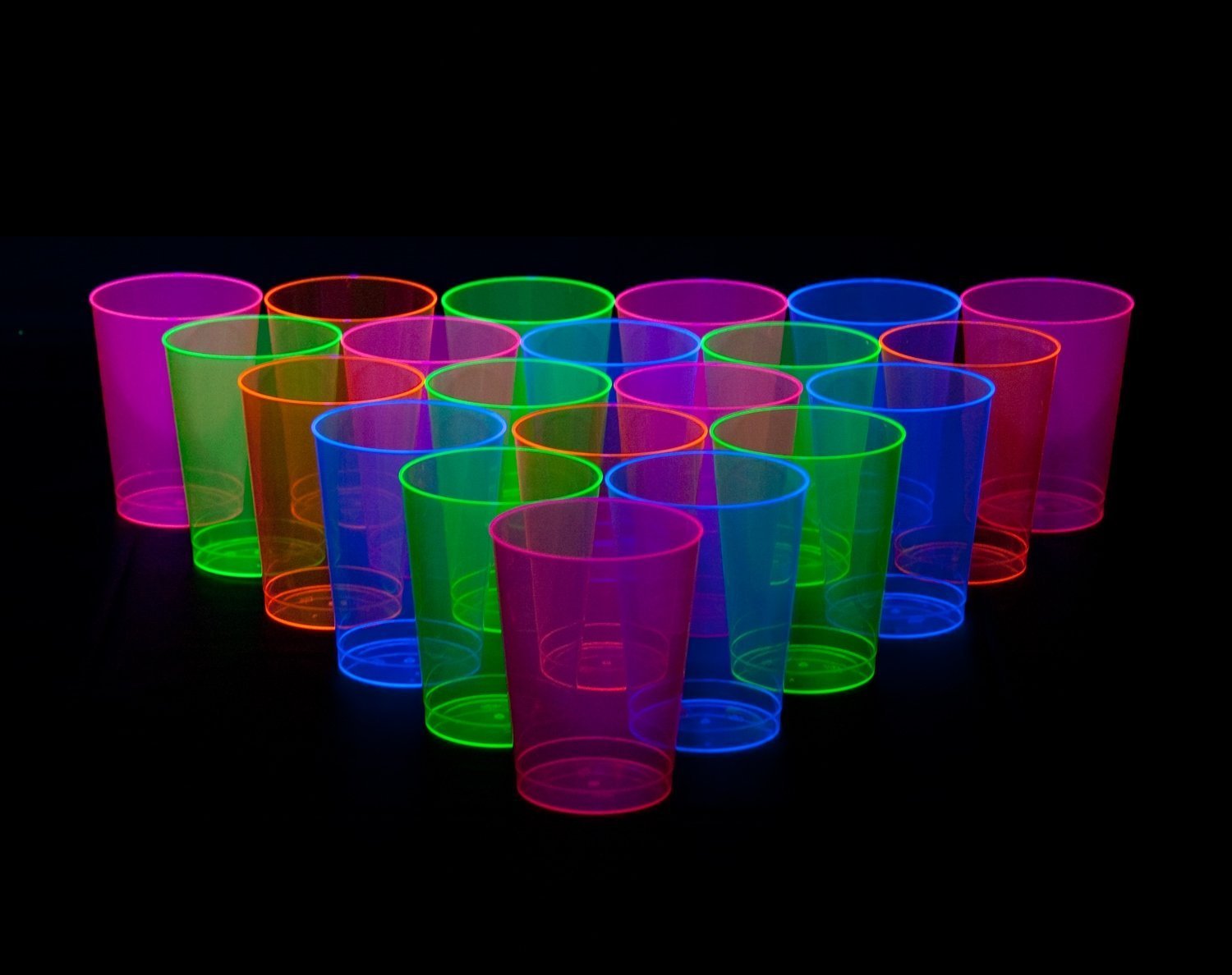 Party Essentials Hard Plastic 10-Ounce Party Cups/Drinking Glasses/Tall Tumblers, 25-Count, Assorted Neon