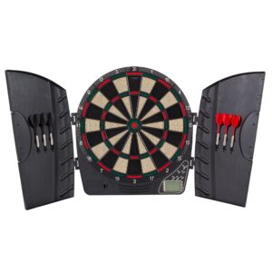 Arachnid Reactor Electronic Dartboard and Cabinet with LCD display, Cricket Scoring Displays, 8-Player Scoring,Black