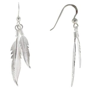 les poulettes jewels - sterling silver earrings two feathers